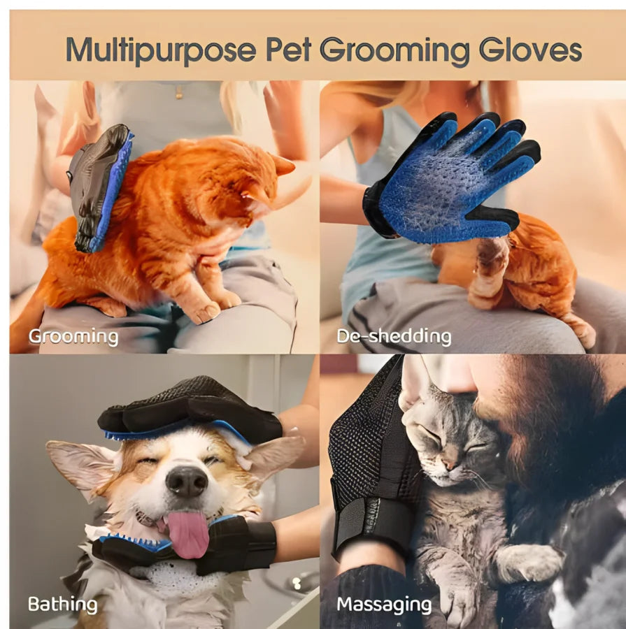 2-Pack Pet Grooming & Deshedding Gloves